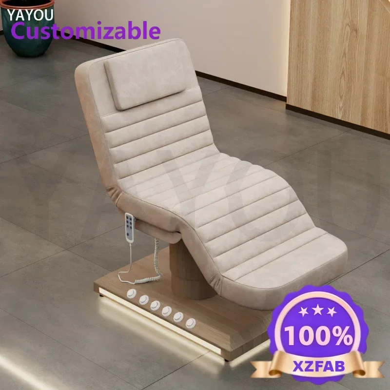 Factory Direct 2026 Top Rated2025 Luxury Wooden Bed with LED Base Massage Bed with 3 Motors Custom Color Living Room Bed