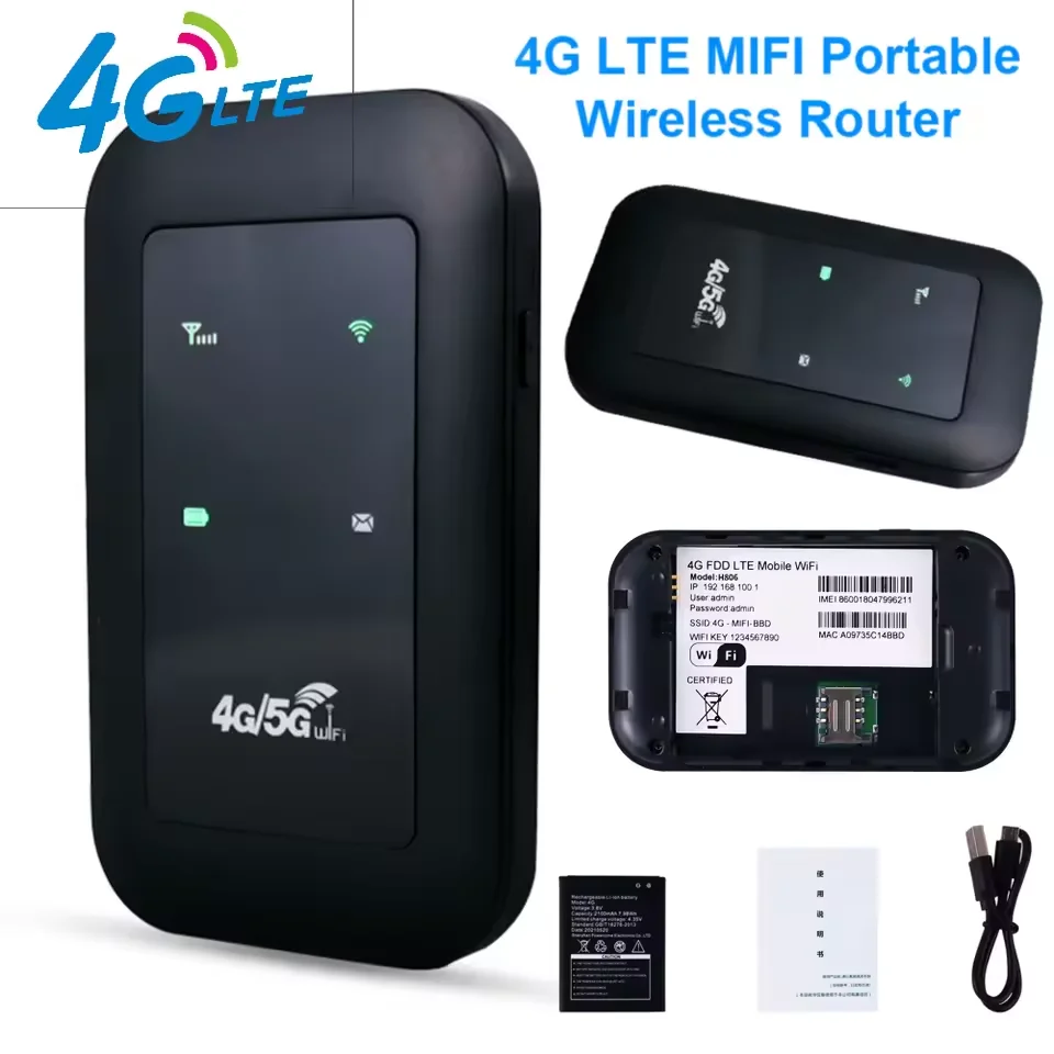 

4G LTE Portable WiFi Hotspot 3000mAh 150Mbps Wireless Modem SIM Card Slot Mobile WIFI Router 4G Wireless Router for Home Office