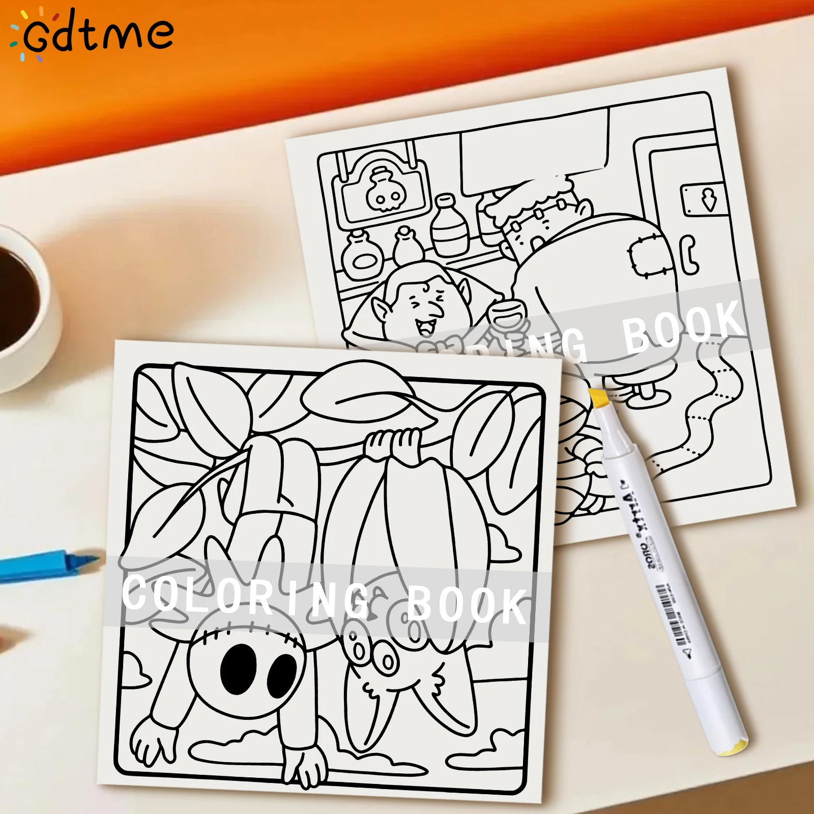 كتاب تلوين سيلي سبوكي للبالغين والمراهقين يتميز بشخصيات مخيفة لطيفة في لحظات ممتعة ومريحة للاسترخاء والسراويل