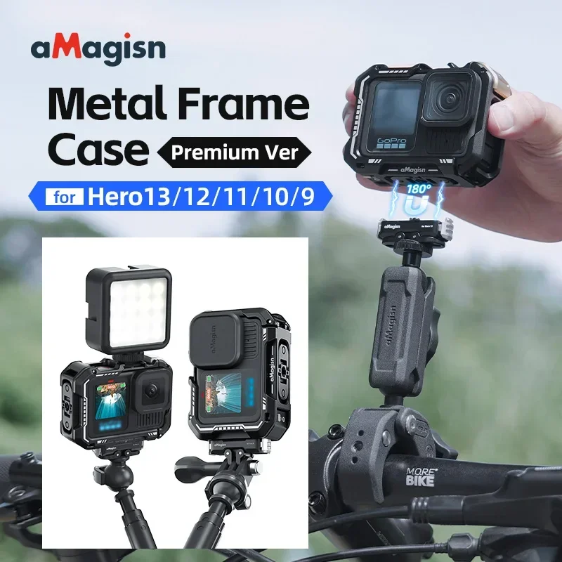Aluminum Alloy Housing Cage Premium Edition Metal Rabbit Cage for GoPro Hero 13 12 11 10 9 Camera Protective Frame Accessories