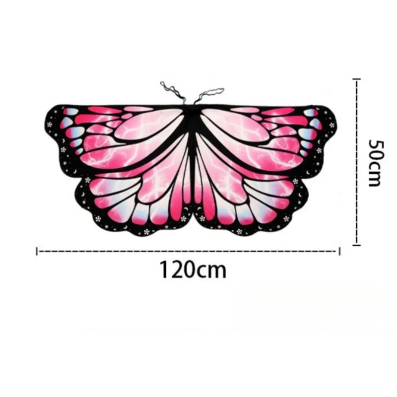 Halloween crianças asas de borboleta capa gradiente impressão colorida capa palco desempenho adereços trajes xale