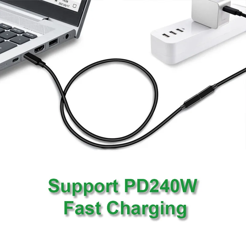 USB3.2 Gen2 2 USB C تمديد كابل نوع C موسع 20Gbps سلك بيانات فيديو 4K 60 هرتز PD 240 واط كابل شحن للكمبيوتر المحمول U القرص