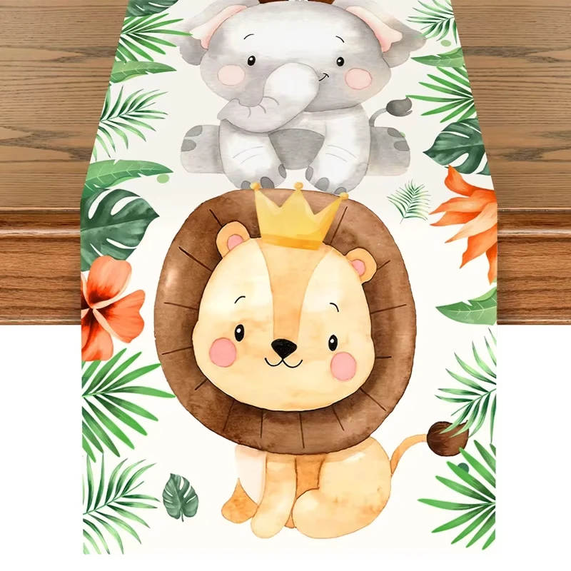 

Jungle Animals Table flag Wild One Forest Safari Birthday Party Decorations Kids Favors Table Covers Boys Baby Shower Supplies