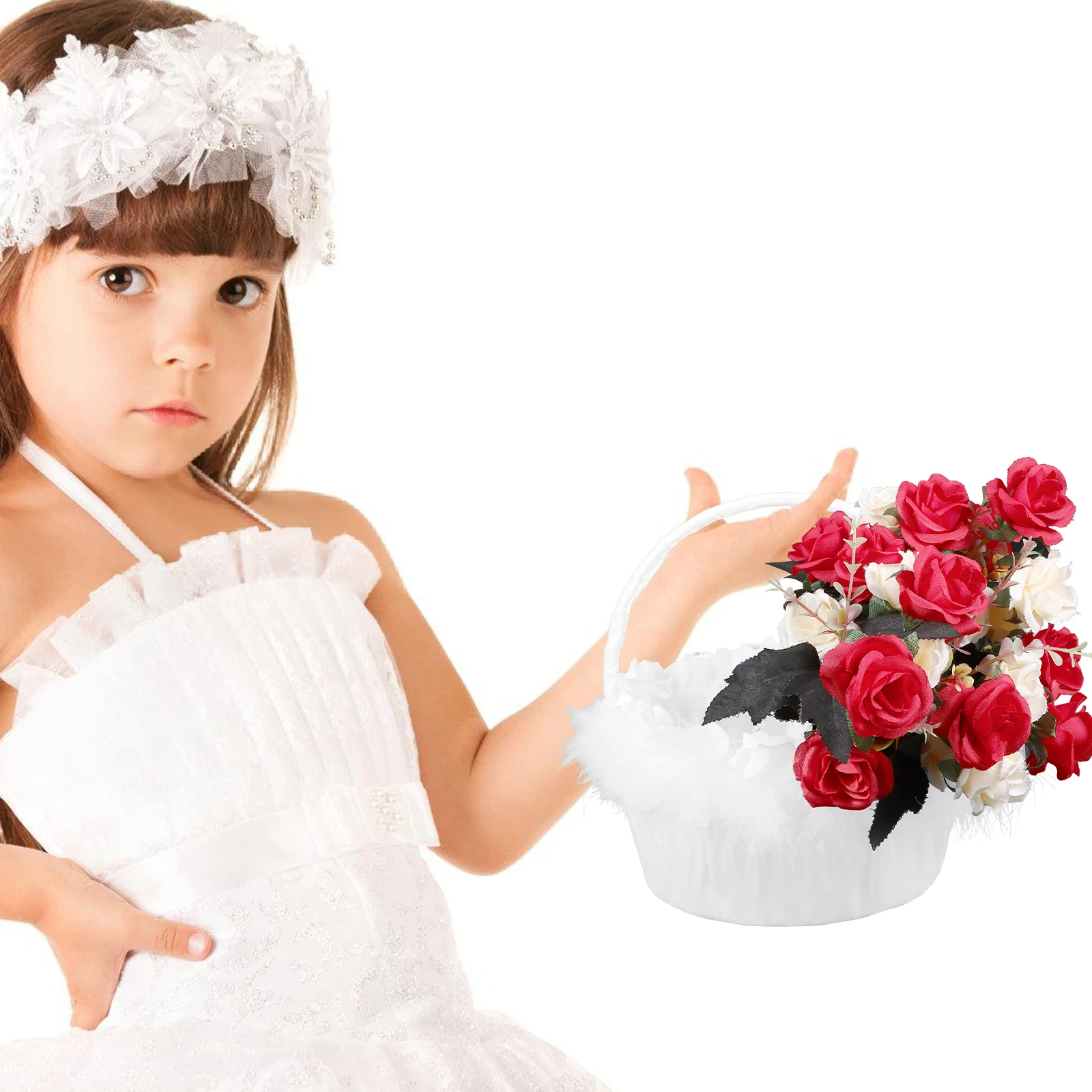 

Wedding Flower Rattan Baskets for Flower Girl Baskets Ceremony Bridal Shower Party Wedding Flowers Basket Decoration Storage