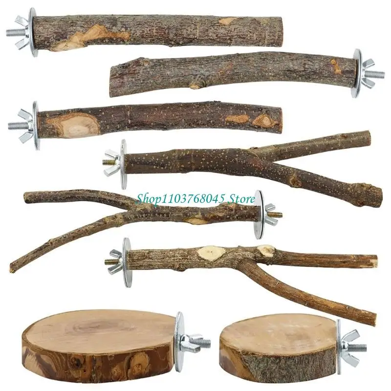 R53f 8pack الطيور الصغيرة تلعب معدات العثمانية عثمان أرجوحة حلقات الحيوانات الأليفة نشاط الطيور عصا للببغيت conure lovebird