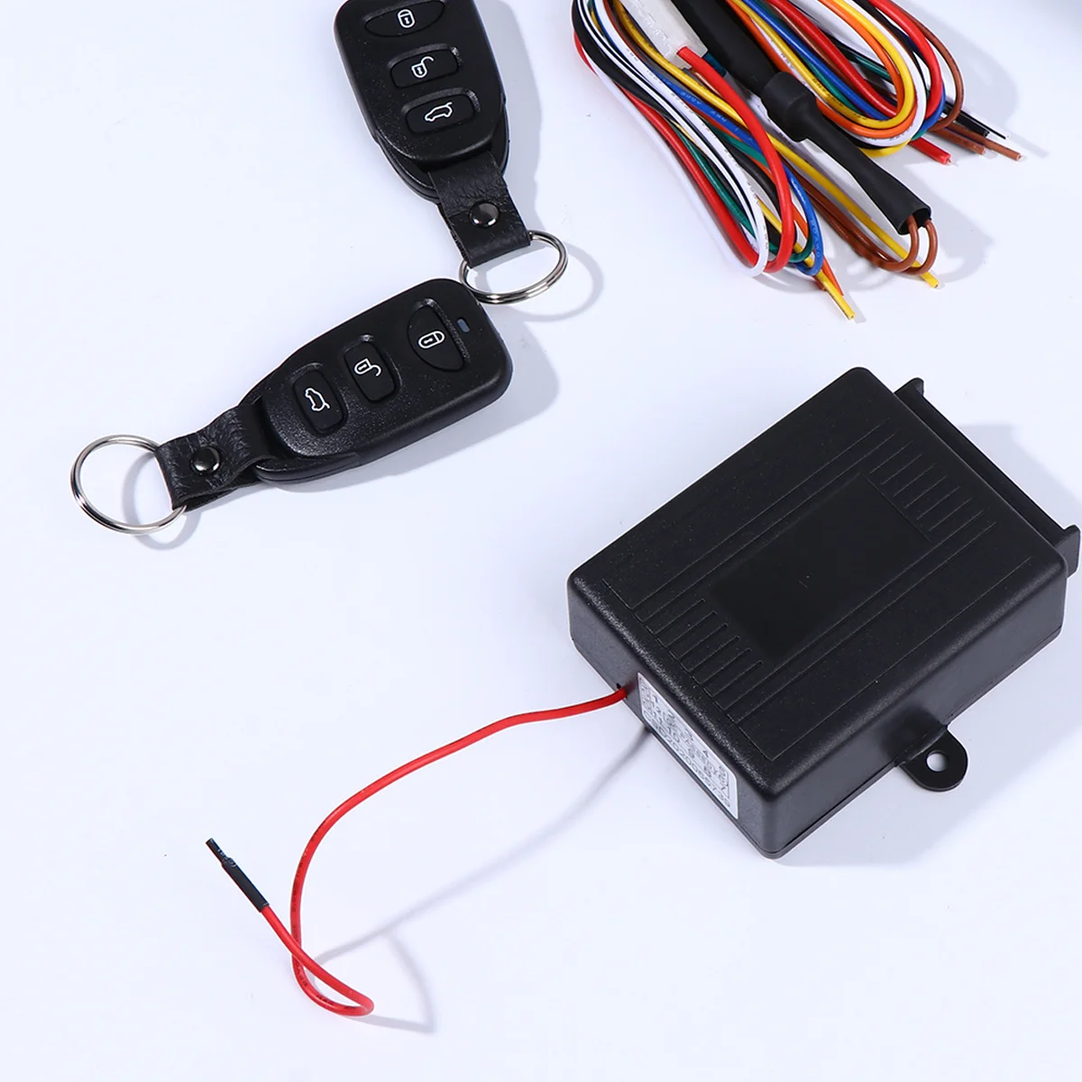 مجموعة واحدة من نظام الدخول بدون مفتاح بقفل مركزي للسيارة عن بعد، قفل إنذار للسيارة مقاوم للصدمات لسيارة 12 فولت باللون الأسود #3