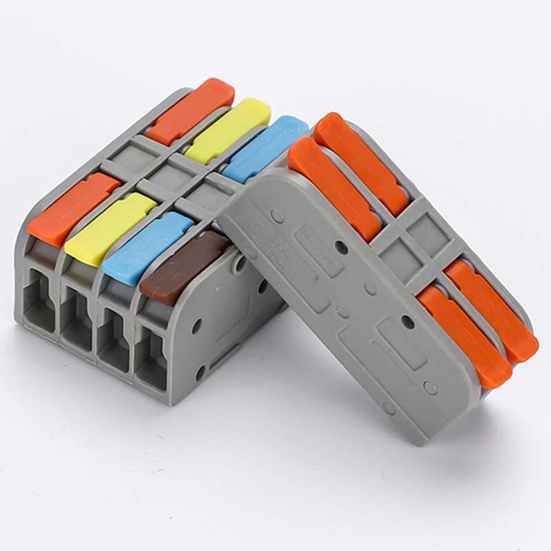 5Pcs Mini Fast Wire Cable Connectors Spring Splicing Wiring Connector Universal Compact Conductor Push-in Terminal Blocks LED