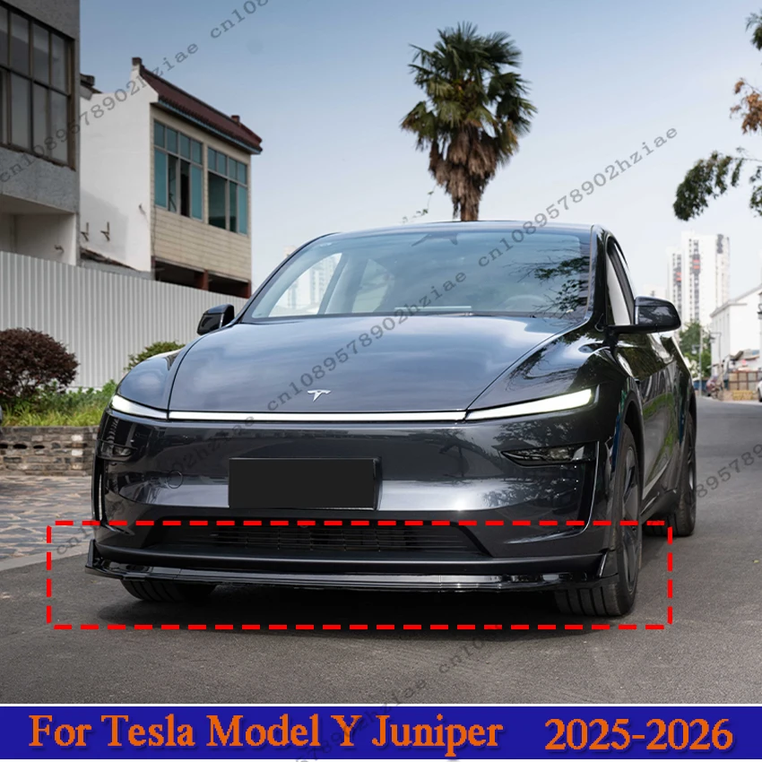 

3Pcs Car Bumper Lip Splitter Parts For Tesla Model Y Juniper 2025+ Front Bumper Chin Diffuser Guard Trim Styling Cover Body Kit