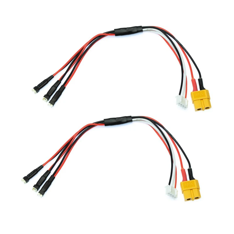 

1/2Pcs Female XT60 Charge lead Wire Adapter 22awg 15cm : 3x 1S Lipo MCX, MSR