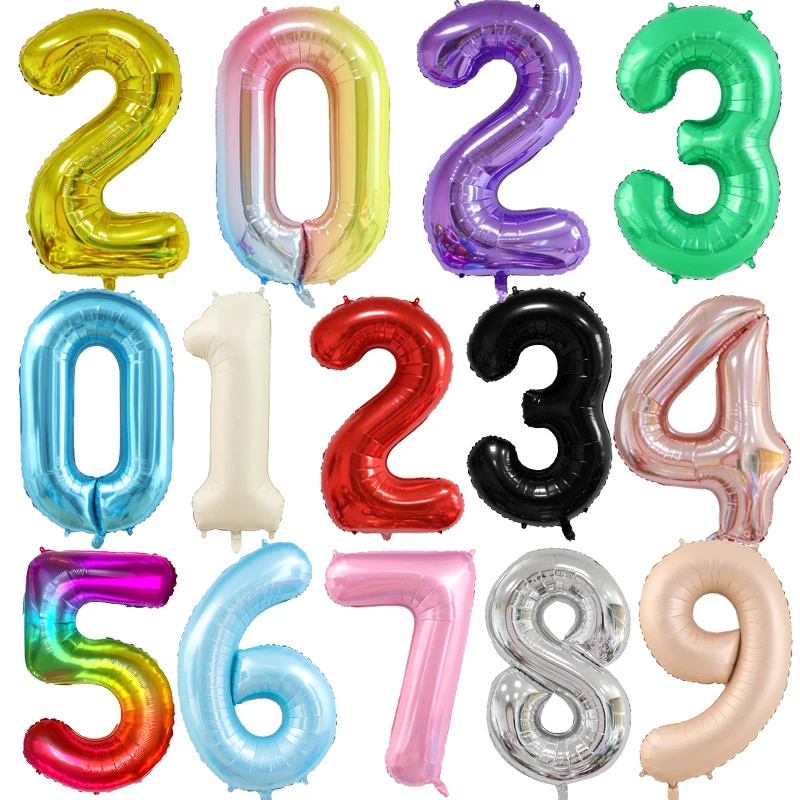 40Inch Big Foil Helium Number Balloon 0-9 Happy Birthday Wedding Party Decorations Baby Shower Large Figures Air Globos Supplies