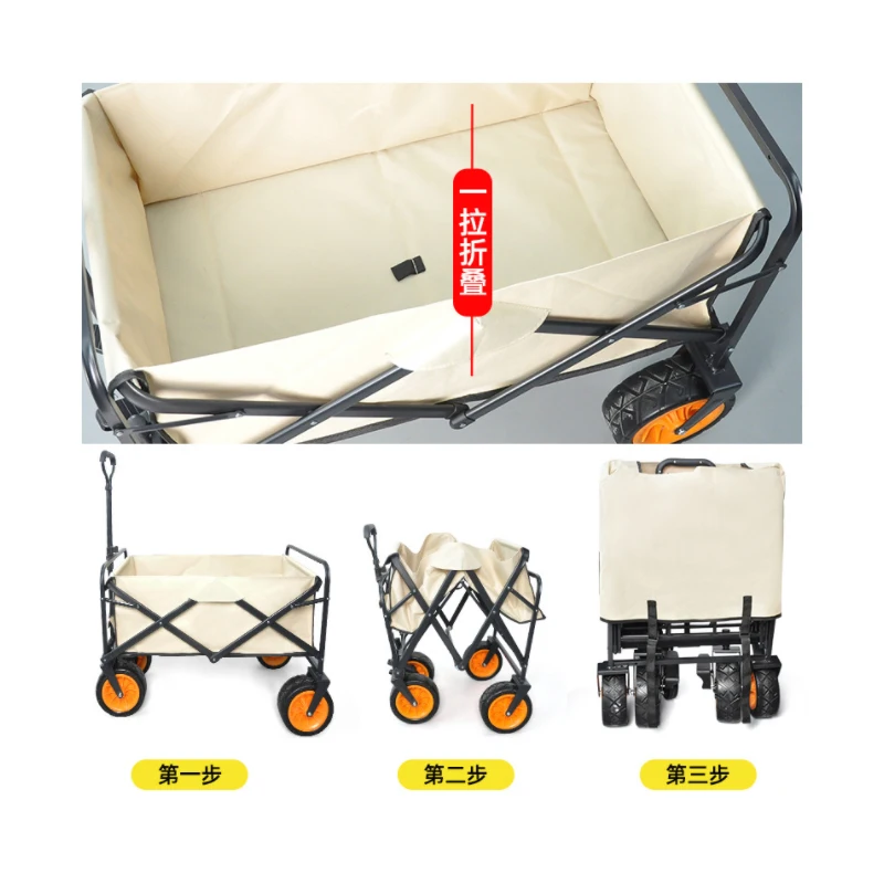 Push-pull cart high quality trailer collapsible pull bar cart portable outdoor camper home shopping cart stand camper reinforced