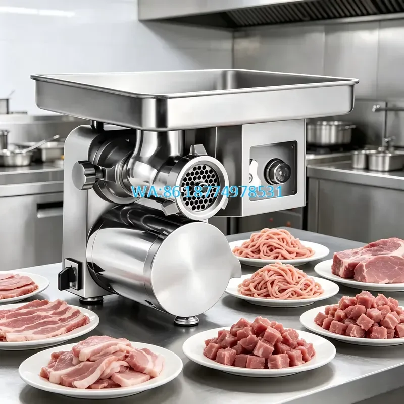 Wmwmnu Commercial Meat Mincer and Cutter 2 in 1 Stainless Steel Slice Shred Dice for Butcher Restaurant