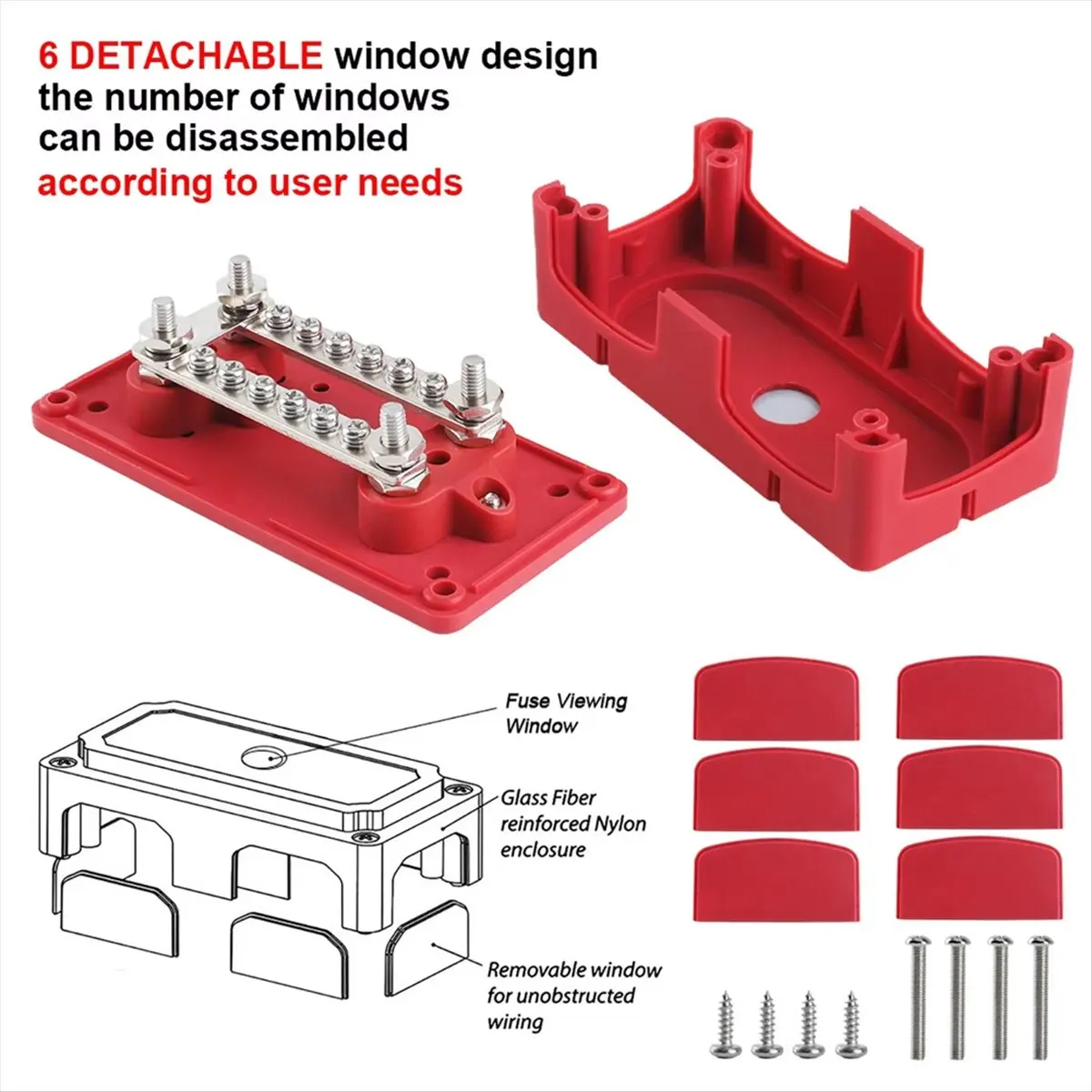 

*ESTR M10 Busbar Box Module 300A 48V 4 Terminal Ways High Current Busbar Cable Organizer Box Amplifier