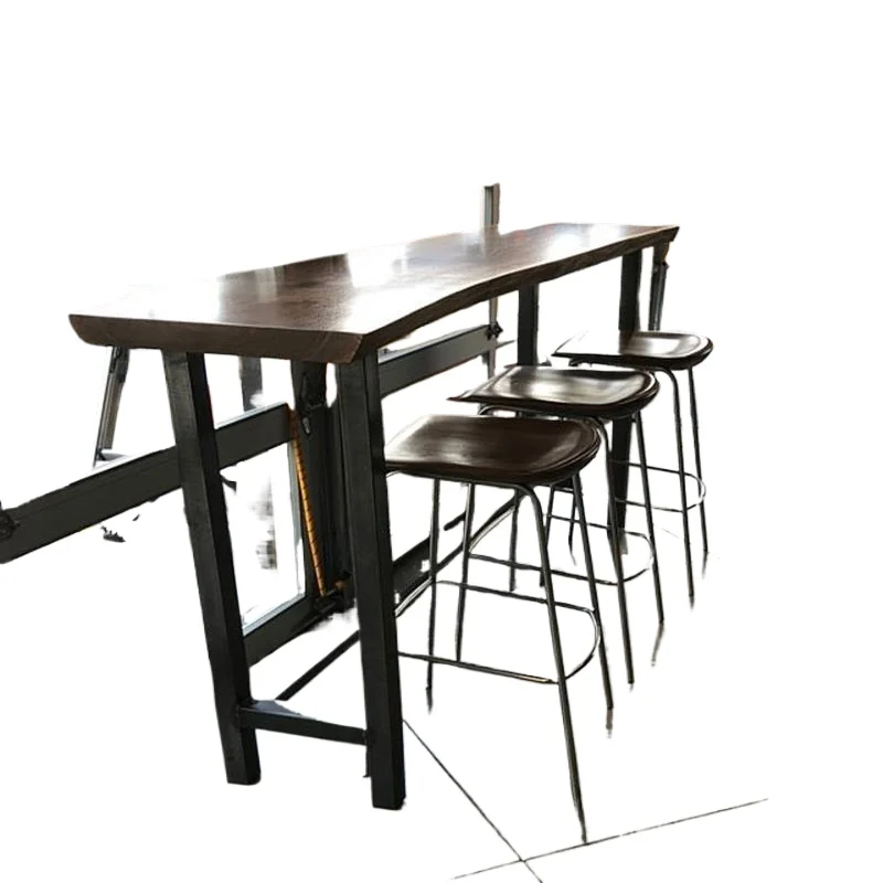 

Table and chair combination commercial bar counter, household balcony against the wall high-footed narrow table long table