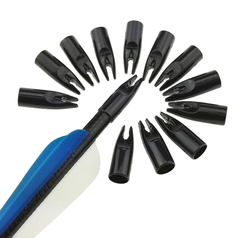 50pcs Arrow Nock Archery for OD 8mm Arrow Shaft Colorful Arrow Tails Plastic Nock Pin Hunting Shooting