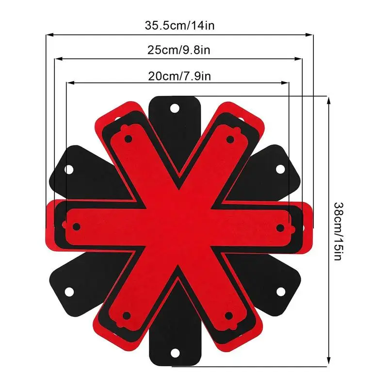 Pfannenschutz zum Stapeln von Topfscheidern, Polster, 12er-Set, wiederverwendbare, rutschfeste Blumenpfanne, Kratzschutz zum Backen, Kochen