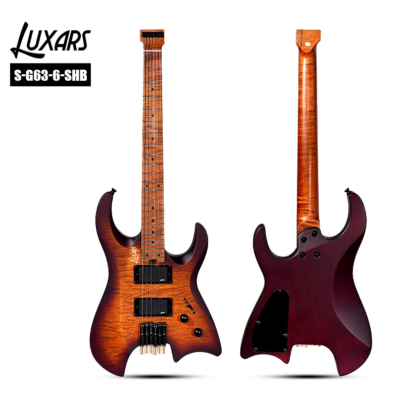 

For S-G62-OEM Factory-Made New Headless Electric Guitar Swamp Ash+Mahogany Body Adjustable Tuning Bridge H-H Alnico V Pickup