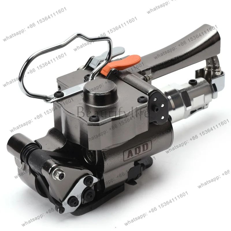 AQD Pneumatic Baler Buckle-free Hot Melt PET Plastic Steel Belt Brick Factory Baler