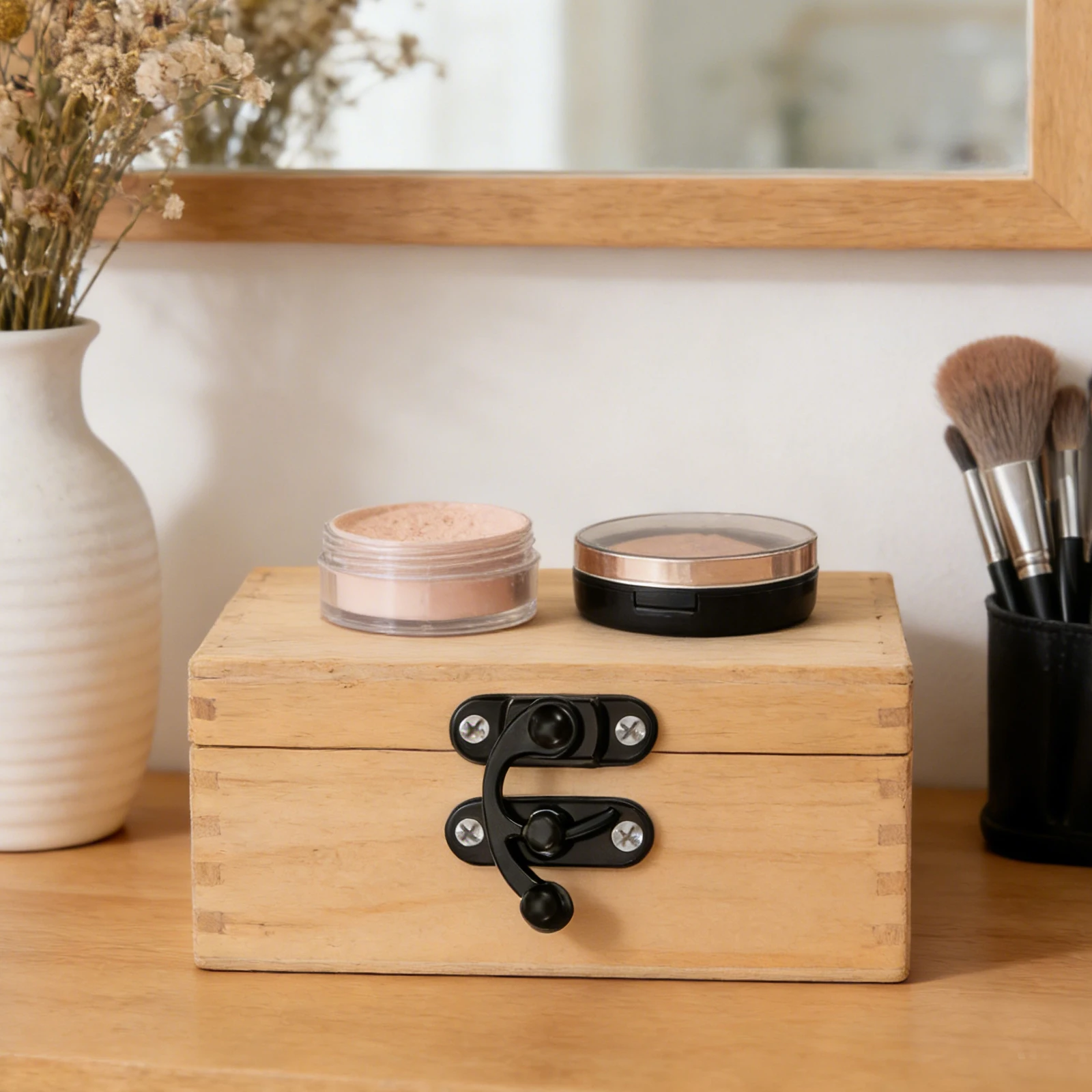 

4Pcs Secure Black Swing Arm Clasp Zinc Alloy Latch Hasp Cabinet Lock Hardware for Jewelry