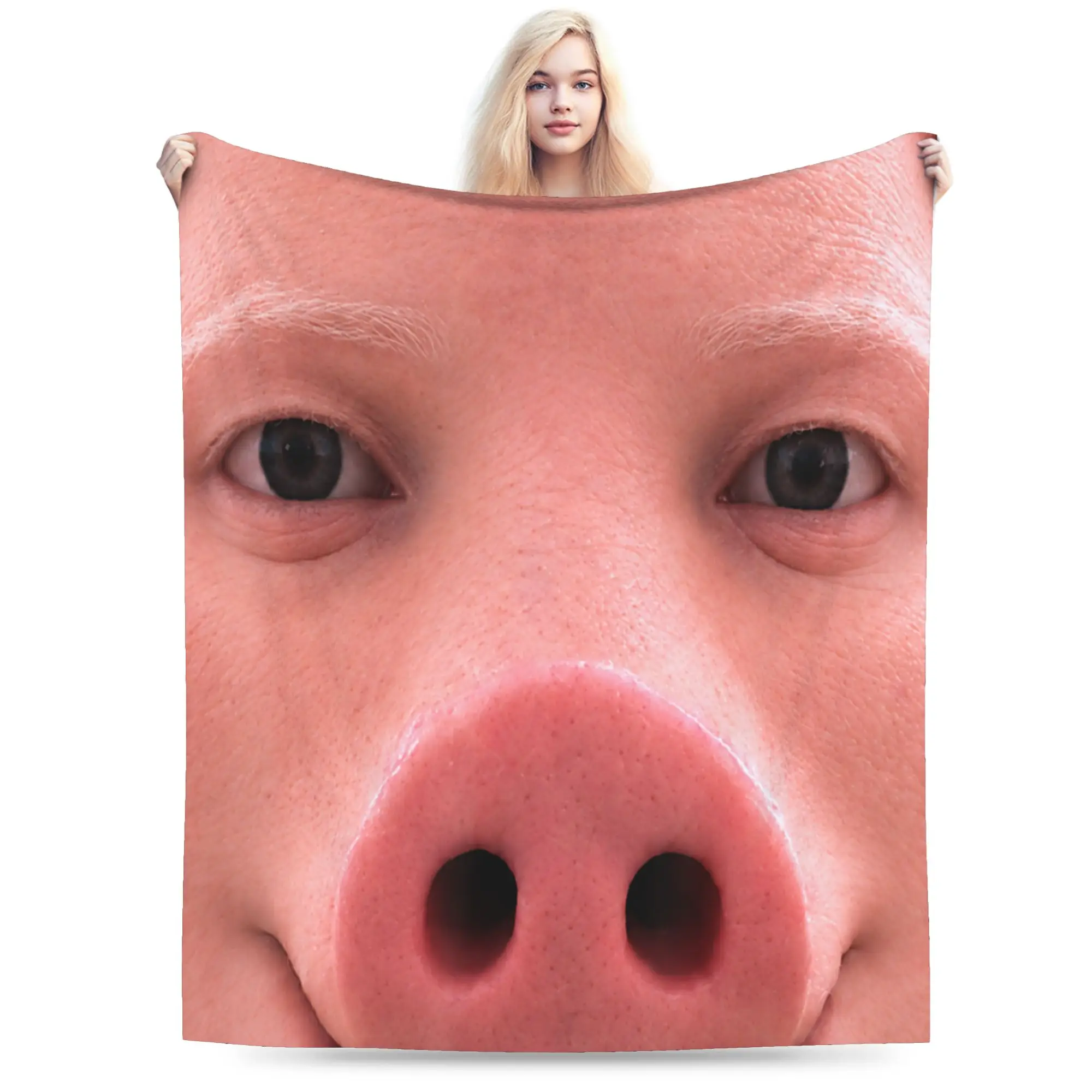John Pork Face Artistic Low Key Meme Blanket Warm Soft  Throw Blanket Winter Boy Girl Sofa Home Travel Bedspread