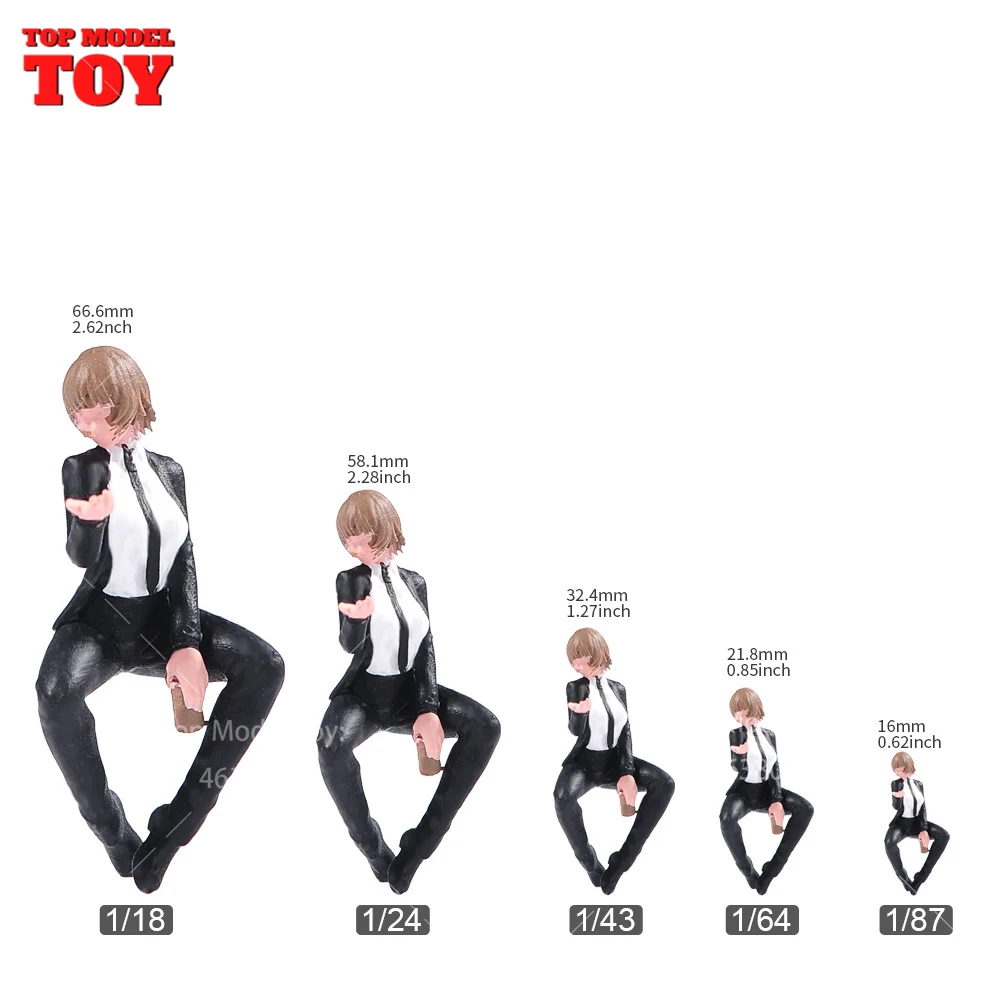 Painted Miniatures 1/18 1/24 1/64 1/43 1/87 Anime Handsome Cool Girls Female Scene Figure Doll Unpainted Model For Car Vehicles