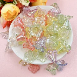 About 100PCS 12mm Acrylic Morning Glory Fiowers Beads For Jewelry Making DIY Earrings Necklace Bracelets Fashion Material