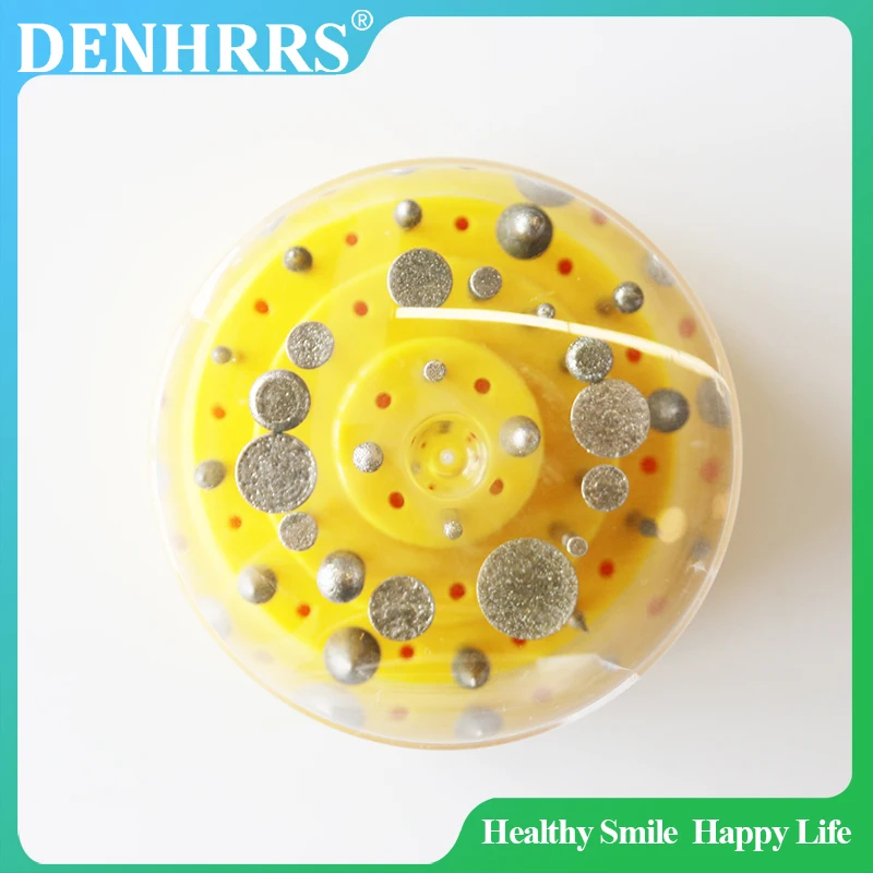 

30pcs Dental Silicon Carbide Grinding Head Set with Plastic Box for Low-Speed Handpiece Teeth Polishing