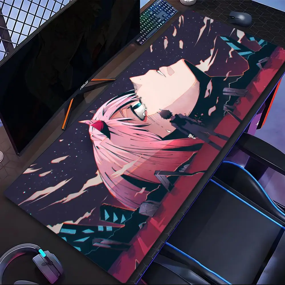 

Zero Two Mouse Pad Tablet mouse Pad Laptop xl desktop mouse pad, cute HD Rainbow Gaming keyboard pad, csgo Player, 90x40