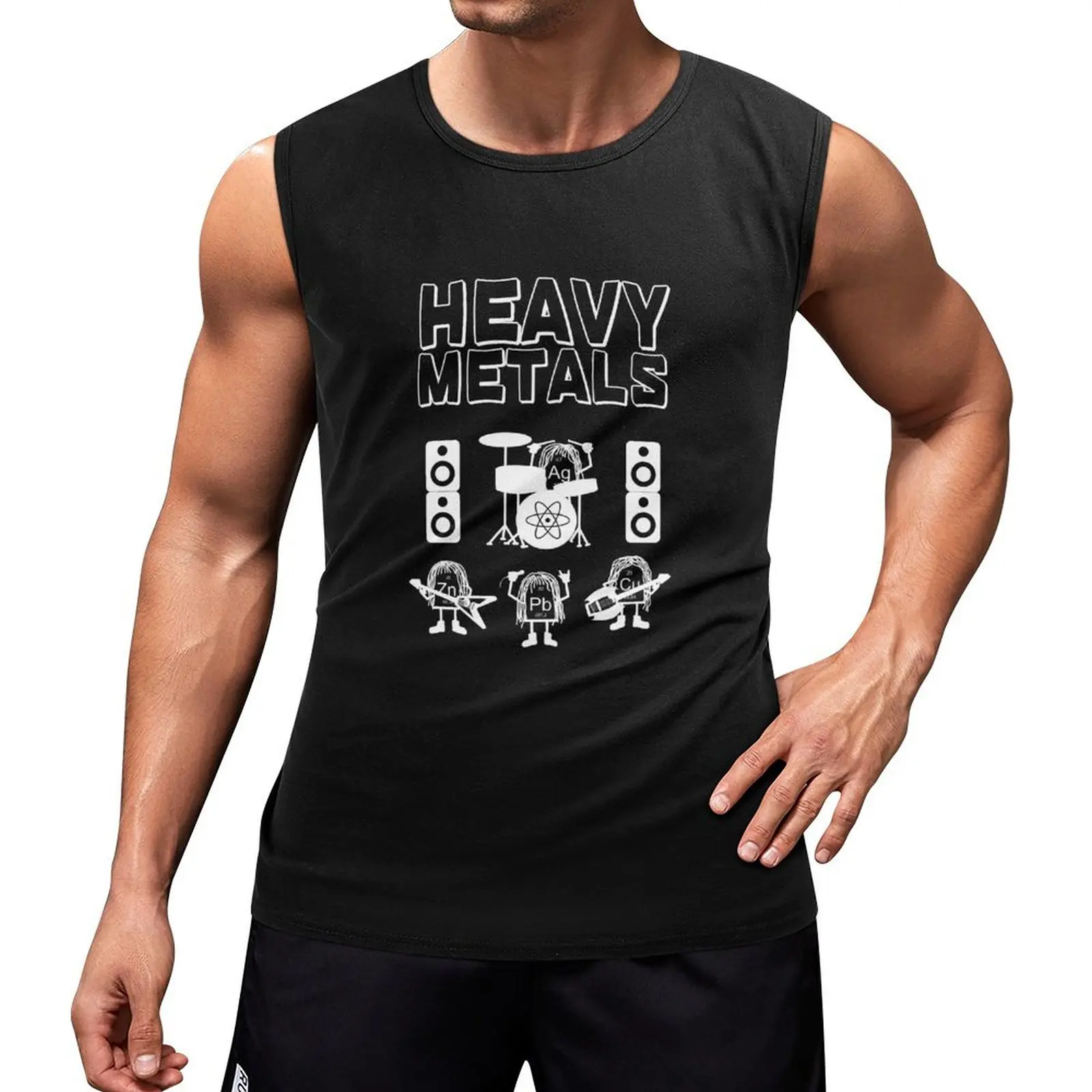 

Heavy metals, heavy metals that rock, nerd science periodic table Tank Top male top Men's t-shirts Sleeveless top