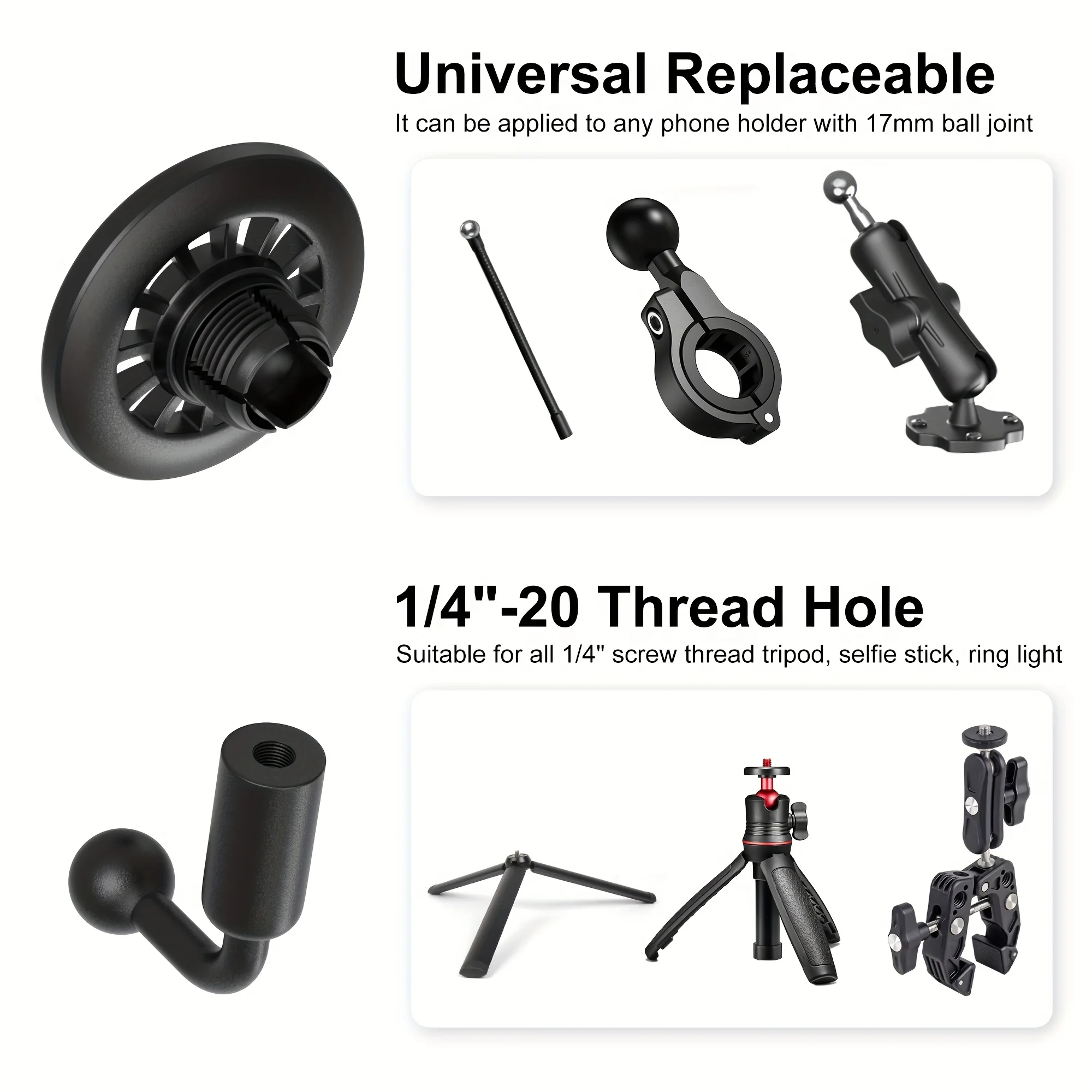 SMGXHE Magnetischer Stativadapter für iPhone-Serie und alle Smartphones mit 1/4"-Schraubenloch für Stativ, Kamera und Selfie-Stick – Detail 4