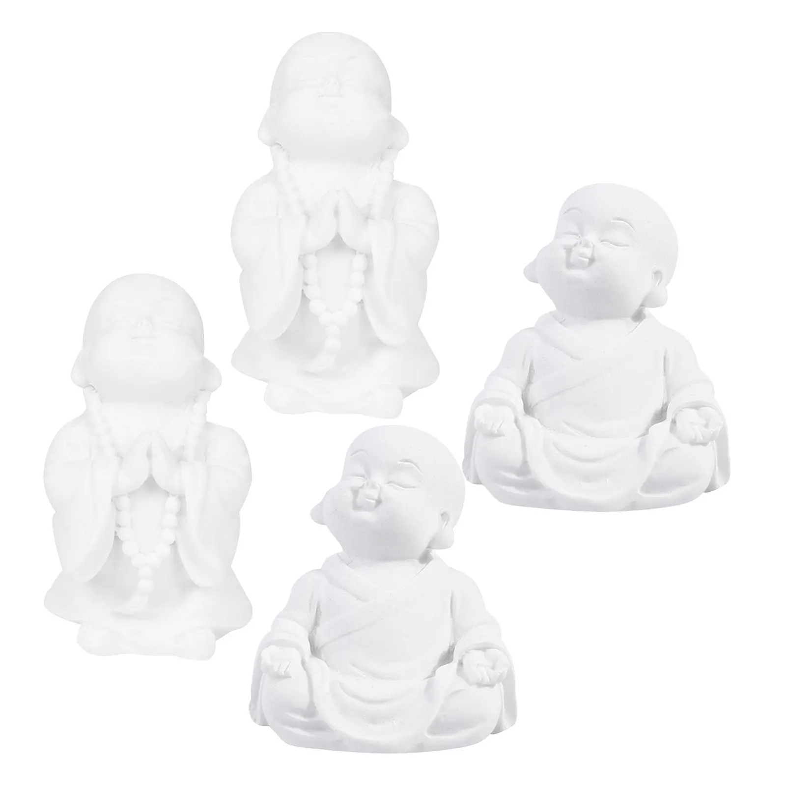4Pcs Resin Buddha Statue Home Decor Fish Tank Aquarium Ornaments Desktop Meditation Buddha Sculpture Feng Shui Zen Decoration view 4