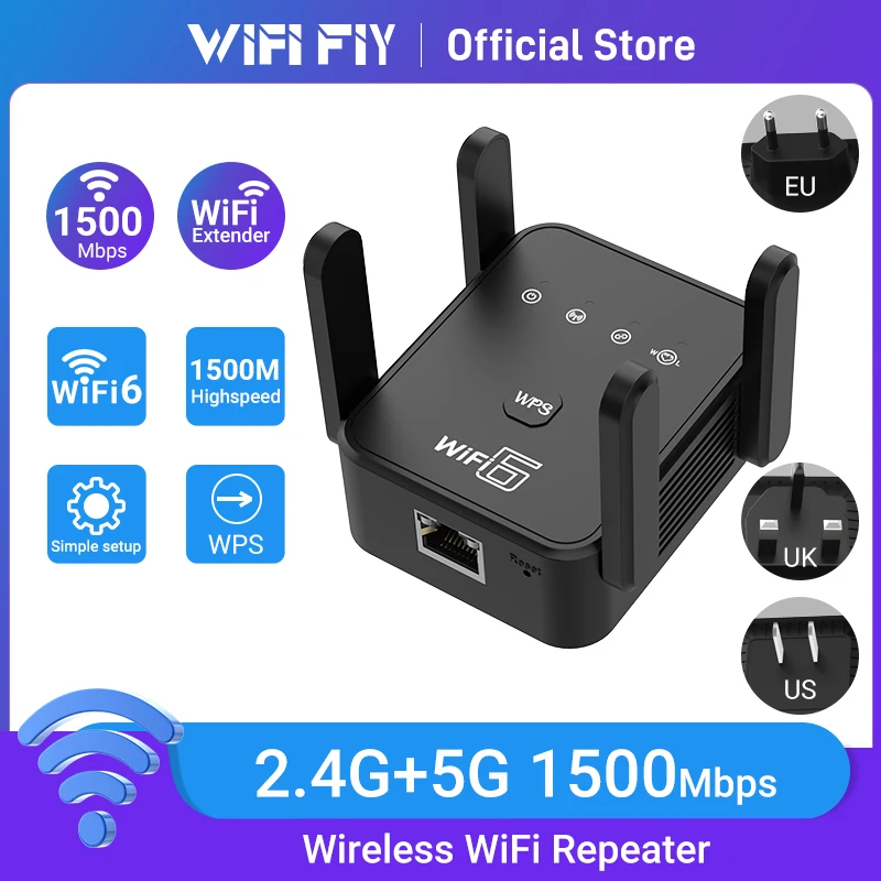 WiFi6 AX3000 WPA3 Wifi Repeater Repetidor De Sinal 2.4G/5GHz 802.11AX Gigabit Wi-Fi 6 Extender Long Range Signal Expan