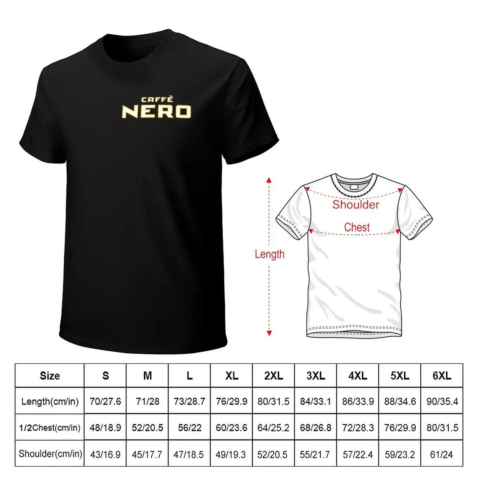 caffe nero T-Shirt korean fashion sports fans anime stuff new edition Men's cotton t-shirt