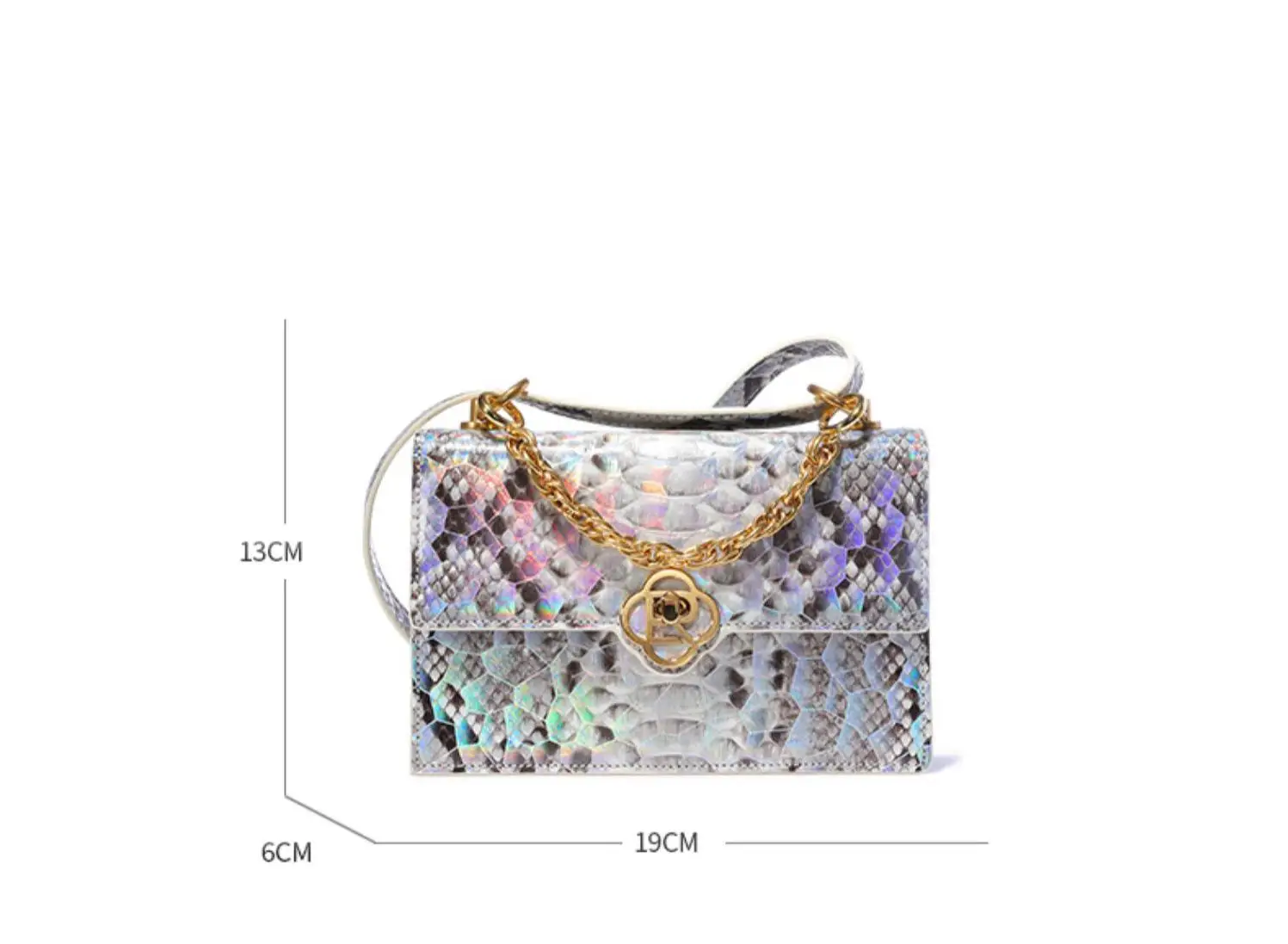 2023 New Design Luxury Python Leather Women\'s Shoulder Bag Fashion Genuine Leather Lady Bag High Grade Messenger Bag 45