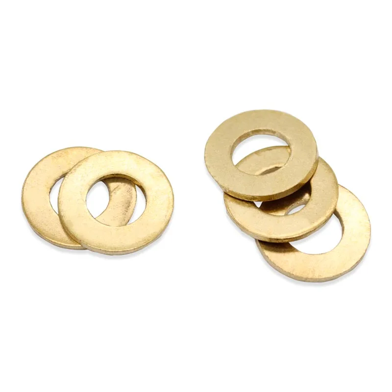 10/50pcs M2 M2.5 M3 M4 M5 M6 M8 M10 M12 GB97 DIN125 Solid Brass Copper Flat Washer Plain Gasket Pad High Quality