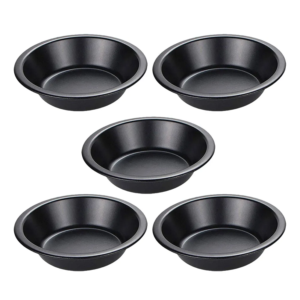 

5Pcs Non-Stick Carbon Steel Mini Cake Pans Round Shape Baking Pans for Small Cakes Bread Tart Baking Set Oven Safe