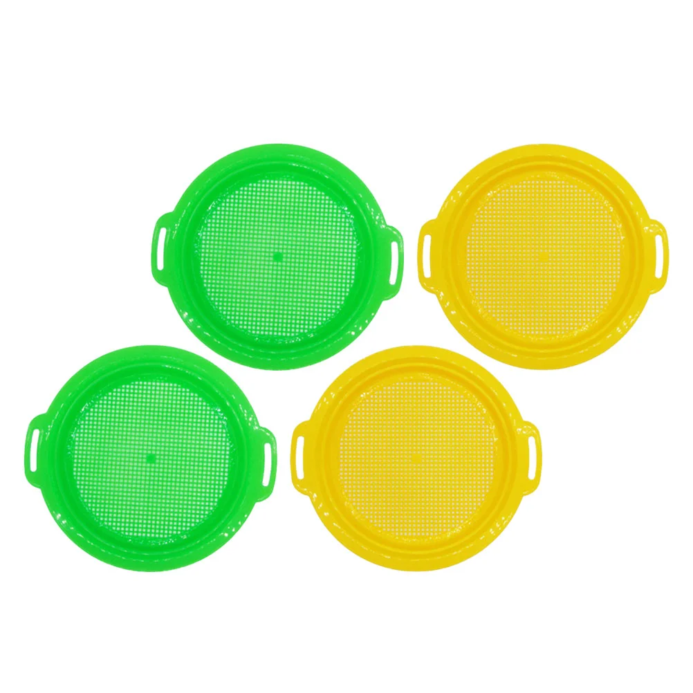 

4 Pcs Beach Sandbox Toys Children's Mesh Sand Sieve Toy Kids Beach Toys Summer Plaything Tool Plastic Strainer