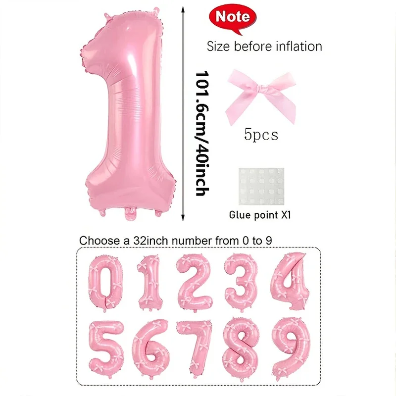 40 Zoll Rosa Aluminiumfolien-Zahlenballon, Geeignet für Geburtstagsfeiern, Partydekoration, Jubiläumsfeier – Detail 3