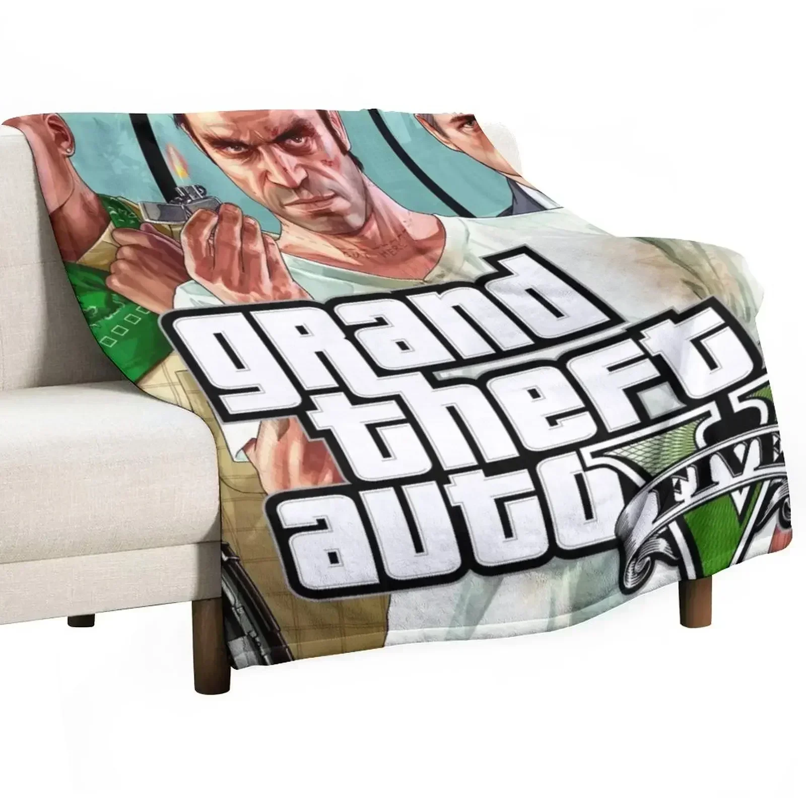 

Onegran GTA theft auto 2021 Throw Blanket Extra Large Throw Sofas Plaid on the sofa Blankets