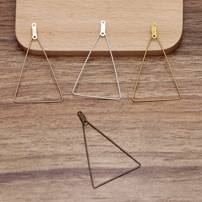 BoYuTe (50 Pieces/Lot) 47*31mm Triangle Shaped Pendant for Drop Earring Making Diy Handmade Materials