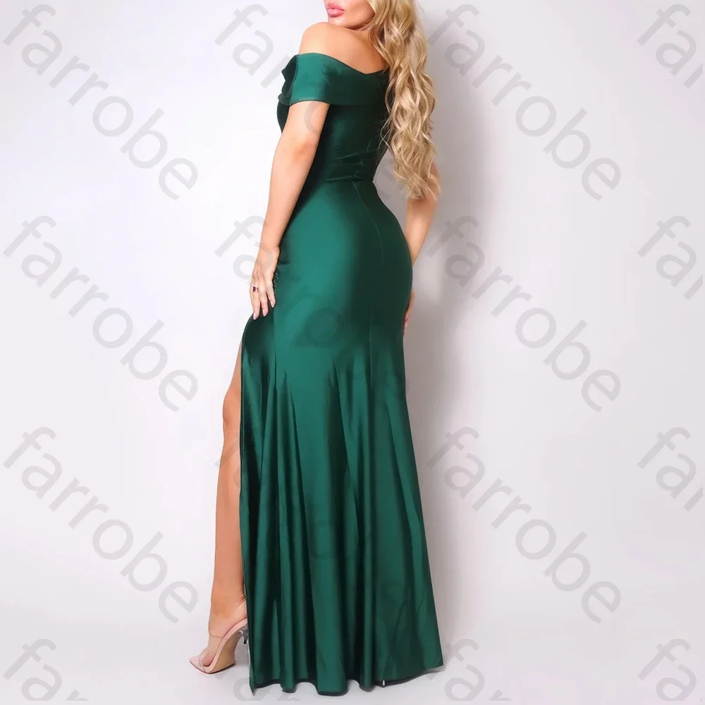Vestido largo personalizado con un hombro y abertura, vestidos de noche acampanados, vestido Formal de graduación, vestidos de fiesta exquisitos de alta calidad para mujer