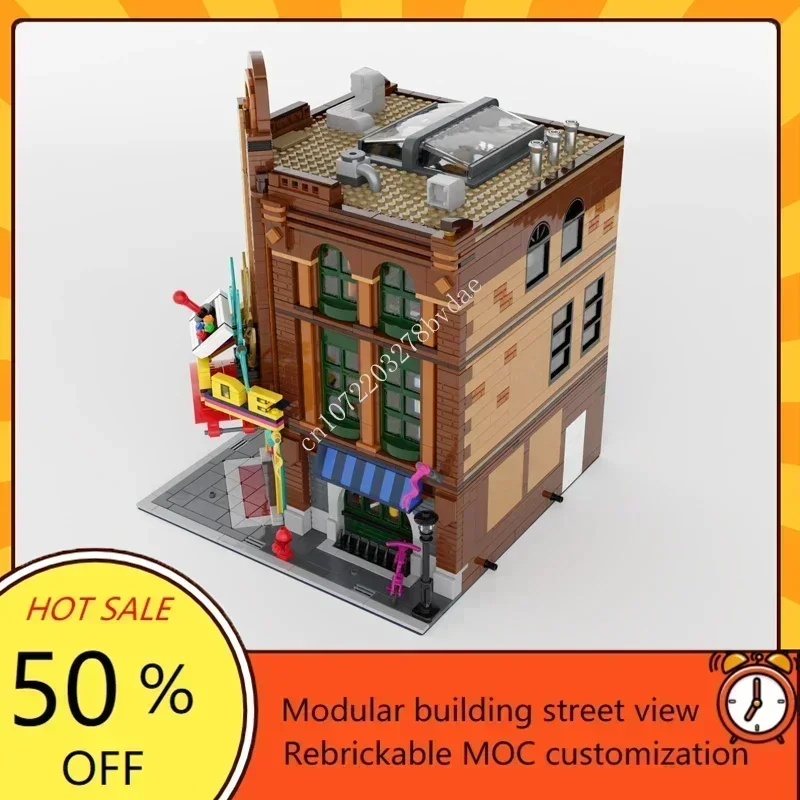 3345 pçs personalizado moc o último arcade modular vista de rua modelo de quebra-cabeça personalizado educacional diy montagem crianças brinquedo kit presente
