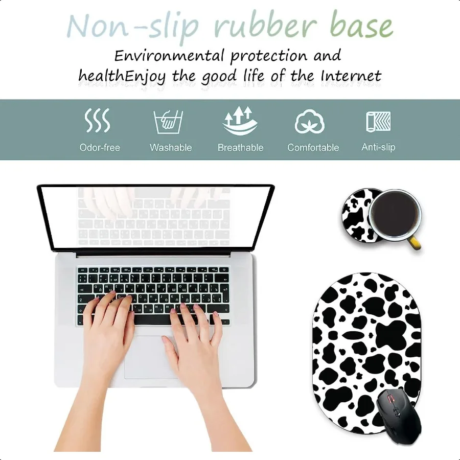 Desktop Computer Games NonSlip Mouse Pad and Coaster Combination Personality Mouse Pad Beautiful Pattern Waterproof Mouse Pad S