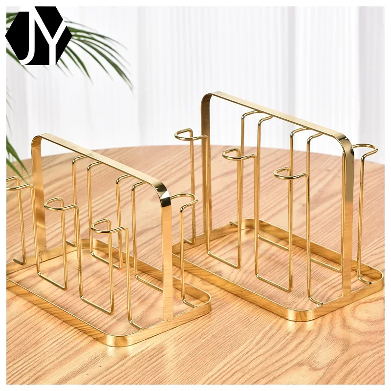 Nordic light luxury household handheld cup holder, golden tea cup, glass cup, storage rack, water cup rack, upside-down