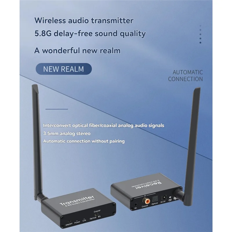 FFYY-Receptor de áudio sem atraso Transmissor de áudio coaxial de fibra óptica Redução de ruído sem perdas