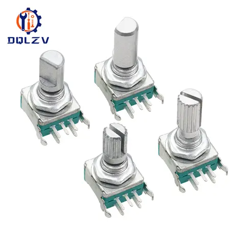 Rätvinklig EC11 360 graders roterande pulsgivare med omkopplare Ljud Digital potentiometer 15MM 20MM 5PIN Tryckknapp Kodningsvred 8 best sales kodarens vred - №5