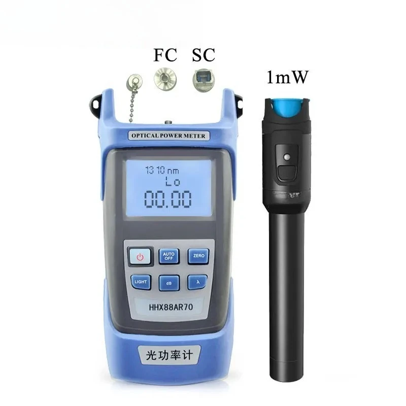 

2 In 1 Fiber Optic Test Tool Kit Optical Power Meter -70~+10dBm 5KM Visual Fault Locator Fiber Testing Pen Set