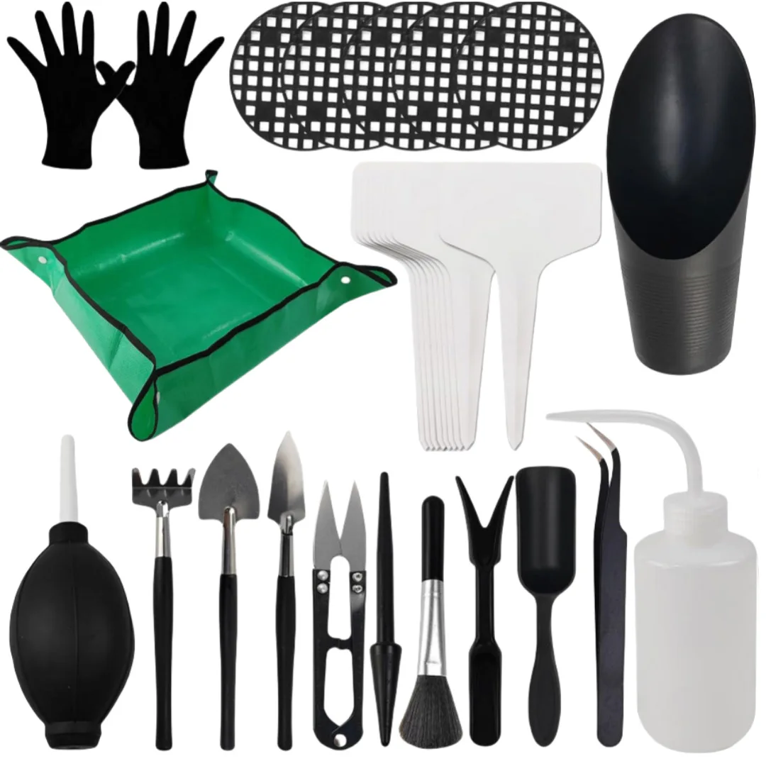 Kit de Jardinera de 16/30 Piezas, Juego de Herramientas para Plantas Suculentas, Herramienta para Trasplantar Plántulas de Bonsái en Interiores