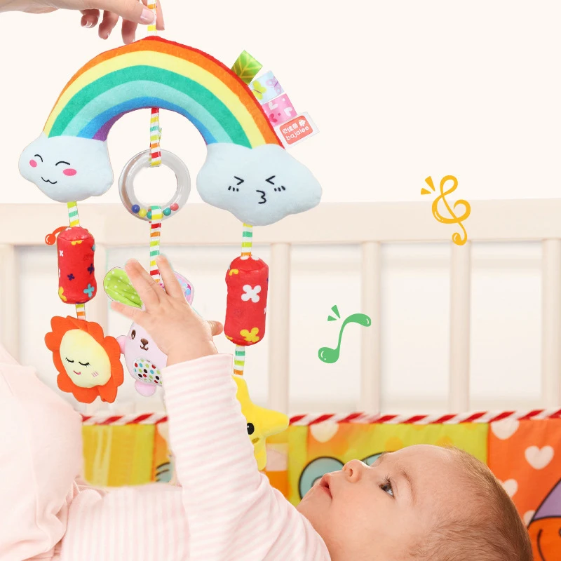 Carrinho de vento para bebês, acessório de suspensão, chocalho, brinquedo, sino de cama, assento de segurança, acessórios de suspensão para bebês de 0 a 1 ano de idade