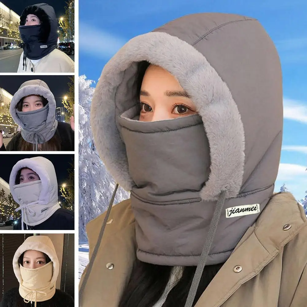 Unisex Lei Feng Hat with Ear Protection Winter Face for Skiers and Bikers Cold-Proof Velvet Warmth 1 Piece Keep Warm